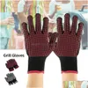 Oven Mitts Barbecue Gloves Heat-Resistant 300 Degree Fireproof And Anti Foing Cooking Microwave Z230810 Drop Delivery Home Garden Kitc Dhv9L