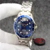 Orologi da uomo meccanici automatici OM 42MM orologio quadrante blu nero con bracciale in acciaio inossidabile lunetta girevole229G
