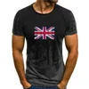 メンズTシャツコットンTシャツベーシックトップスティーイギリスフラグイングランド英国ユニオンジャックTシャツ