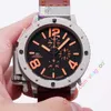 Nova marca de quartzo cronógrafo cronômetro masculino u cronógrafo u42 quimera prata envelhecido marrom vaca couro preto barco watch3346