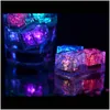 Decoração de festa LED cubos de gelo bar flash mudando cubo de cristal água ativado light-up 7 cores para casamento romântico presente de natal drop de otjjq