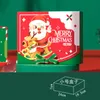 Emballage cadeau carré joyeux Noël et boîte d'emballage en papier Sacs cadeaux de faveur du Père Noël Bonne année Boîtes à bonbons au chocolat Fournitures de fête