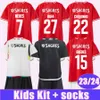 23 24 NERES GUEDES Kit per bambini Maglie da calcio RAFA AURSNES CHIQUINHO OTAMENDI G. RAMOS Home Rosso Away Nero 3rd Maglie da calcio bianche