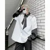 Mäns casual skjortor 2023 flytande metall 3d silver flamma techwear lång ärm för män svart vitt lapptäcke kontrast färg mode elegant