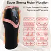 Volwassen Speelgoed Penis Pomp Vibrator 12 Speed Kunstkut Vertraging Trainer Automatische Eikel Stimuleren Oefening Orale Seks voor Mannen 230911