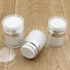 15 30 50 g Pearl White Acryl Airless Bottle Okrągła kosmetyczna kremowa krem ​​słoik pompowanie kosmetyków Opakowanie butelki DCBOP