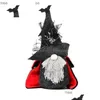 Other Festive Party Supplies Halloween Decorations Grey Beard Cloak Dolls With Black Bat Hat Faceless Dwarf Doll Atmosphere Props Orna Dhqtp