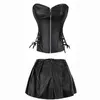 Bustiers Corsets Vintage Sexy Corset poitrine fermeture éclair en cuir Mini jupe grande taille S-6XL conception de mode entière Dress233n