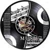 Horloges murales Guitare Musique Vintage Horloge Muet Chambre Décoration Moderne Décor À La Maison 3D Gamer Pour L'intérieur