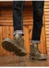 Nouvelles bottes à semelles épaisses bottes courtes pour hommes bottes de moto bottes d'outillage bottes montantes en cuir véritable pour bottes de fête pour garçons