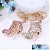 Keychains Lanyards Crystal High Heels Shoes Key Chains Rings Shoe Pendant Car Bag Keyrings For Women Girl Gift Drop Delivery Fashion A DHL3B