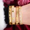 Bangle GODKI Big Fashion Luxury Bold Bangle Cuff For Women Wedding Party Multi Cubic Zirconia Crystal CZ Dubai Gold Color Bracelet 230911