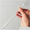 20Cm Length Clear Glass Pipe Oil Nail Burning Jumbo Pipes 25Mm Big Bowl Pyrex Burner Concentrate 7.9 Inch Thick Transparent Smoking