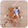 Cartoon Wooden Baby Pacifier Clip Chain Silicone Teething Beads Bear Toys Teether Dummy Holder Infant Nipple Clips