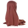 Casquettes de balle Ramadan Casquettes de baseball de mode musulmane avec écharpe en jersey Hijab Châle Couleur unie Bandana Turban Bonnet Femmes Chapeau Prêt à porter 230911