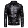 Männer Pelz Faux Pelz Design Motorrad Bomber Hinzufügen Wolle Leder Jacke Männer Herbst Drehen Unten Pelz Kragen Abnehmbare Slim fit Männlich Warme Pu Mäntel 230911