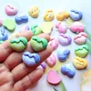 Takılar 10pcs Renkli Aşk Kalpleri Sevimli Kalp Şekleli Kolyeler Düz Reçine Diy Küpe Kolye Bilezik Saç Pin Mücevher Yapımı