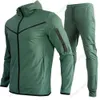 Chándal para hombre, camiseta y pantalones de manga larga para correr por la mañana, chándal fino, suelto, con cremallera única, traje de jogger deportivo de camuflaje