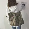 Водонепроницаемая сумка, большая вместительная холщовая сумка, женская сумка-мессенджер, корейская студенческая Harajuku, японская большая сумка на одно плечо, большая сумка без брендовой сумки