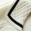 Suéteres femininos inverno cashmere oversized cabo de malha camisola malhas gola marinheiro europa na moda jumper topos