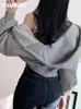 Sweats à capuche pour femmes Sweatshirts IAMSURE Sweat à capuche court Femmes Sweat-shirt solide Survêtement à manches longues Femme Crop Top Mode Vêtements coréens Harajuku 230911