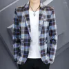 Мужские костюмы 2023, модный трендовый костюм-бутик, красивый элитный молодежный корейский вариант, тонкий маленький формальный одинарный западный верхний слой, мужское пальто