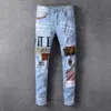 Mens Jeans Klasik Hip Hop Pantolon Stilist Jean Sıkıntılı Yırtık Bikter Pant Pantolon İnce Fit Motosiklet Denim Pantolon247J