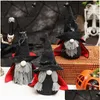 Other Festive Party Supplies Halloween Decorations Grey Beard Cloak Dolls With Black Bat Hat Faceless Dwarf Doll Atmosphere Props Orna Dhqtp