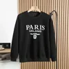 Мужской пуловер, дизайнерская толстовка с буквенным принтом, базовый стиль для пары, большой модный топ с круглым вырезом во французском Париже, M-3XL