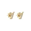 Boucles d'oreilles à tige en or plein de diamants, boucles d'oreilles en acier inoxydable, Aretes Orecchini pour femmes, fête d'amoureux de mariage, cadeau de fiançailles, bijoux