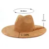 Chapeaux à large bord classique en daim 9,5 cm Fedora chapeau pour femmes hommes église jazz décorer robe formelle CA drop livraison accessoires de mode S Dhjie