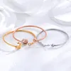 Bracciale rigido classico con diamanti con farfalla, fiore, albero della vita, braccialetto tricolore, gioielli da donna in tre pezzi placcati in oro 24 carati