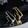 Backs Ohrringe Marke Echte Luxus Echte Juwelen E5118 Koreanische Version Übertrieben Und Vereinfacht S925 Sterling Silber Glänzend Geometrische Ohr