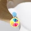 Creatieve kleurrijke pizza Europese en Amerikaanse oorbellen, klein ontwerpgevoel Acryl oorbellen