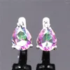 Boucles d'oreilles à dos en pierre opale pour femme, petite goutte d'eau délicate, cristal, mariage, Vintage, couleur argent, Clip pour femmes