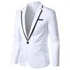 بدلات الرجال M-5XL Blazer Color Matching Slim Fit List Suit Suit Jacket Coat Discal
