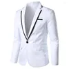 Men's Suits M-5XL Blazer Color Matching Slim Fit Non-ironing Suit Jacket Casual Coat White Black Red Yellow Blue Pink