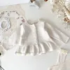 Kurtki Baby Girls Cardigan Długie rękawie kurtka Kurtka Śliczna dziewczęta Sweter Płaszcz Bawełniany niemowlę kardigan dziecięcy ubrania R230912