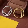 Hoop Earrings Designer Gold Silver Earrings For Women Jewelry Luxurys Fashion Big Circle Earring Letters F Stud Hoops Wholesale G239126BF