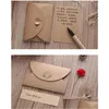 Gratulationskort Creative DIY Vintage Kraft Paper Hand Made Dried Flower Tack Card For Birthday Valentines Christmas Drop Deliver Otd8w