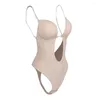 Women's Shapers Women Slimming Body Slips Shapewear Deep U Plunge Bra Seamless Push Up Thong Underwear Backless Party Dress Bodysuit