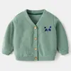 Куртки, весенне-осенние кардиганы для новорожденных, пальто, милый трикотаж с героями мультфильмов, мягкая хлопковая детская повседневная верхняя одежда с длинными рукавами для малышей