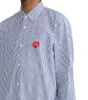 Camicie di marca Estate causale cuore rosso cuore nero volto sorridente camicia a righe coppia manica lunga