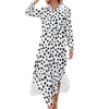 Robes décontractées Robe en mousseline de soie de chien dalmatien Sexy col en V imprimé animal jolies femmes rue mode cadeau d'anniversaire