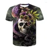 Herr t-skjortor sommar -försäljning metall skräck skalle t-shirt 3d tryck män/kvinnor mode t-shirts svart streetwear dropshiping