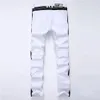 New Mens Ripped Jeans Striped White Straight Skinny Casual Hole Biker Denim Pants Plus Size Trousers 0103243O