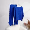 Pantaloni a due pezzi da donna Miyake Pieghettato Abito da donna Top Coreano Temperamento di alta qualità Abbigliamento ampio Marchio di moda Elegante e per Lady Y2k