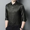 Men's Dress Shirts Novmoop Natural Silk Spandex Shirt Long Sleeve All Season Italy Chic Style Party Wear Smart Gift LT3597