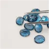 Loose Gemstones London Blue Topaz 10Pcs Oval 3X5Mm 4X6Mm 5X7Mm 3A Eye Clear Good Brilliant Cut 100% Natural For Gold Sier Je Dhgarden Dhaxz