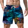 Pantaloncini da uomo 2023 Pantaloni da spiaggia estivi Macchioline colorate Stampa 3D Basket in casa con coulisse in stile hawaiano
